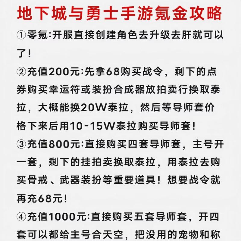 DNF手游氪金攻略详解：氪金注意事项与策略解析